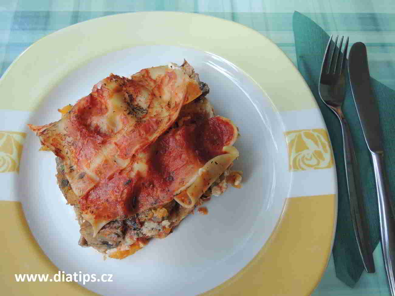 dýňové lasagne na talíři